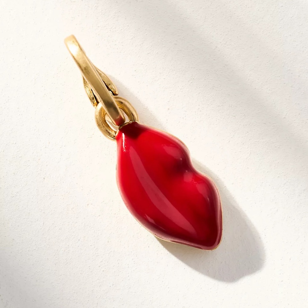 Clare V Red and Gold Lip Charm